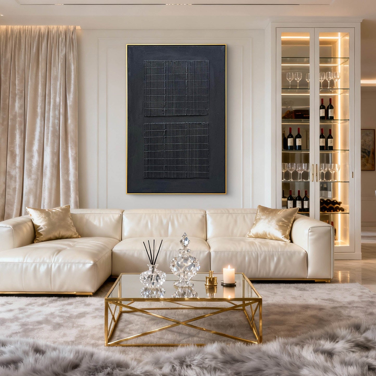 Noir Rhythm Textured Minimalist Canvas Art