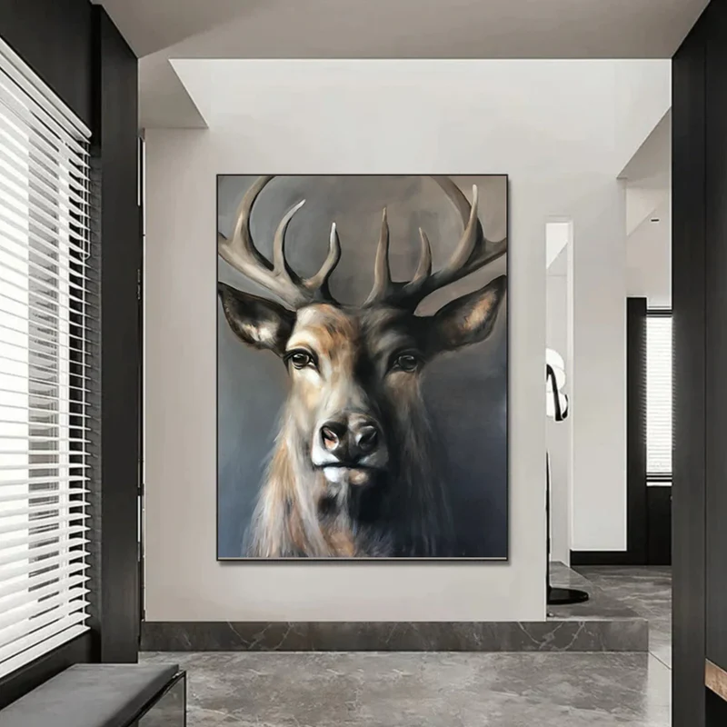 Majestic Stag Portrait Painting