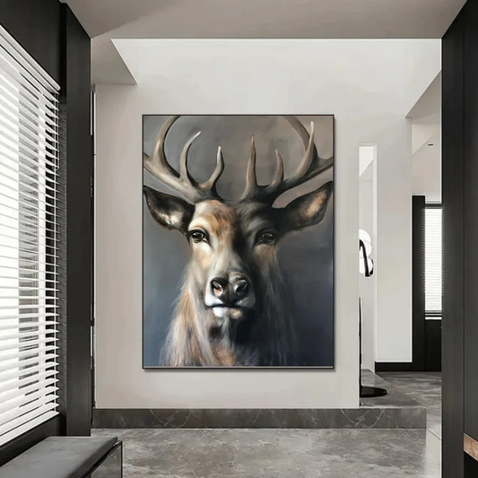 Majestic Stag Portrait Painting