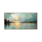 Teal Sunset Lake Abstract Painting