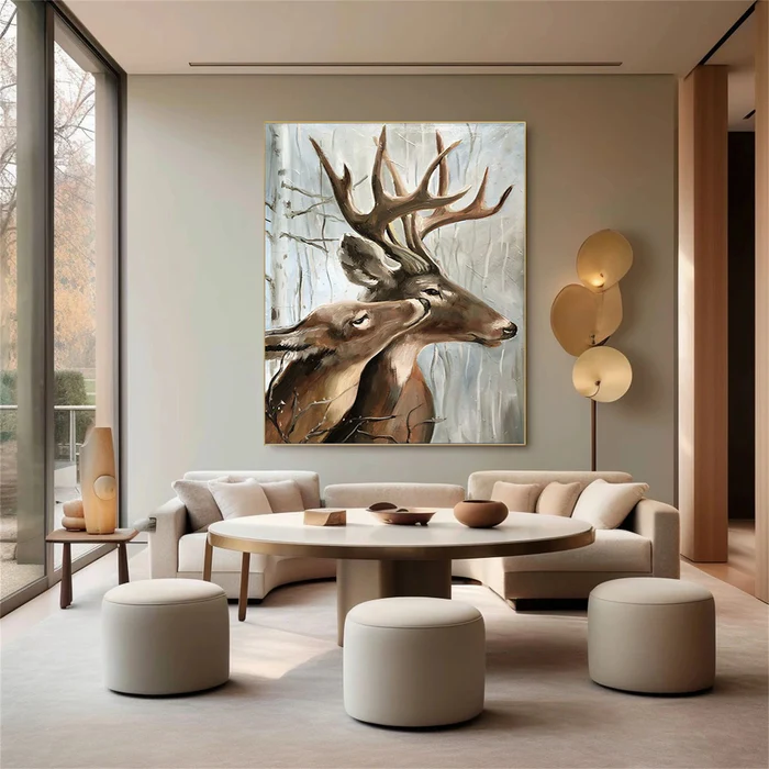 Whispered Affection Deer Painting