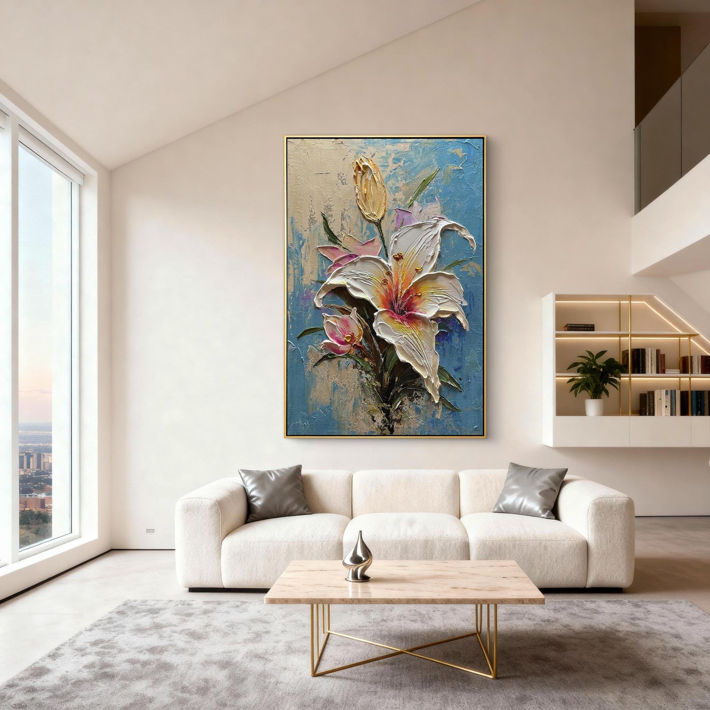 Lily Bloom Impasto Canvas Art