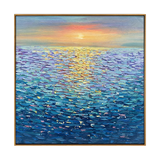 Sunlit Ripple Ocean Impasto Oil Painting
