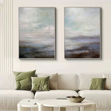 Tranquil Horizon Abstract Landscape Painting Set Set of 2