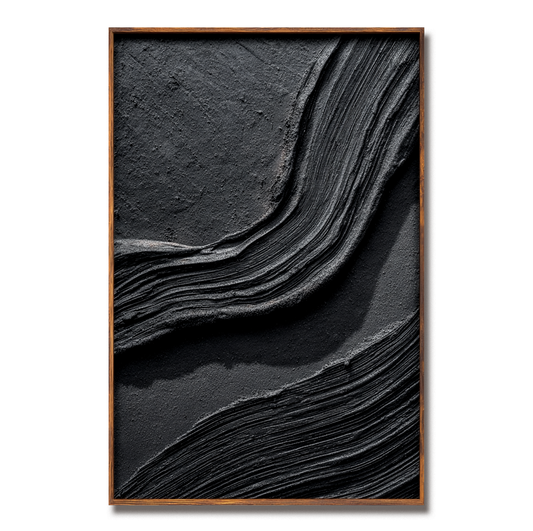 Black Minimalist Textured Wall Art #ART72