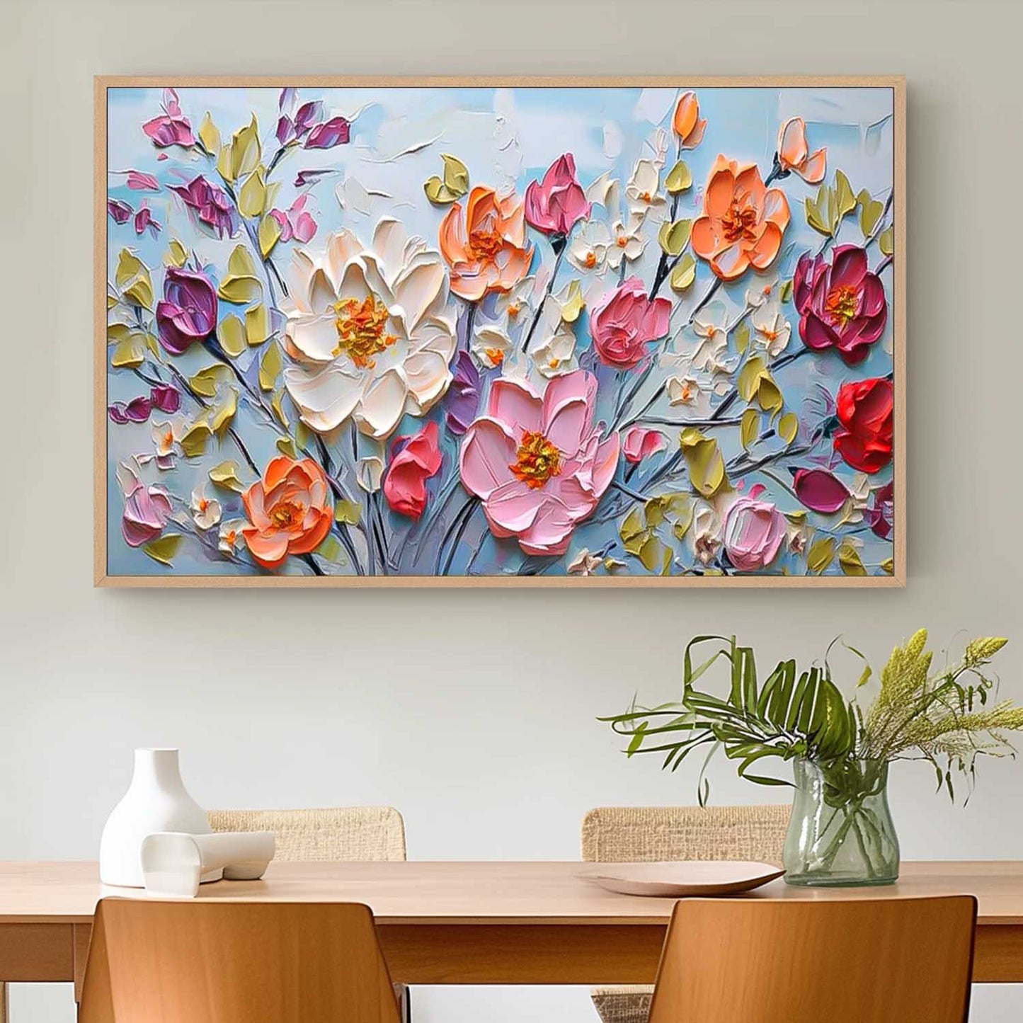 Blossom Symphony Blue Garden Painting