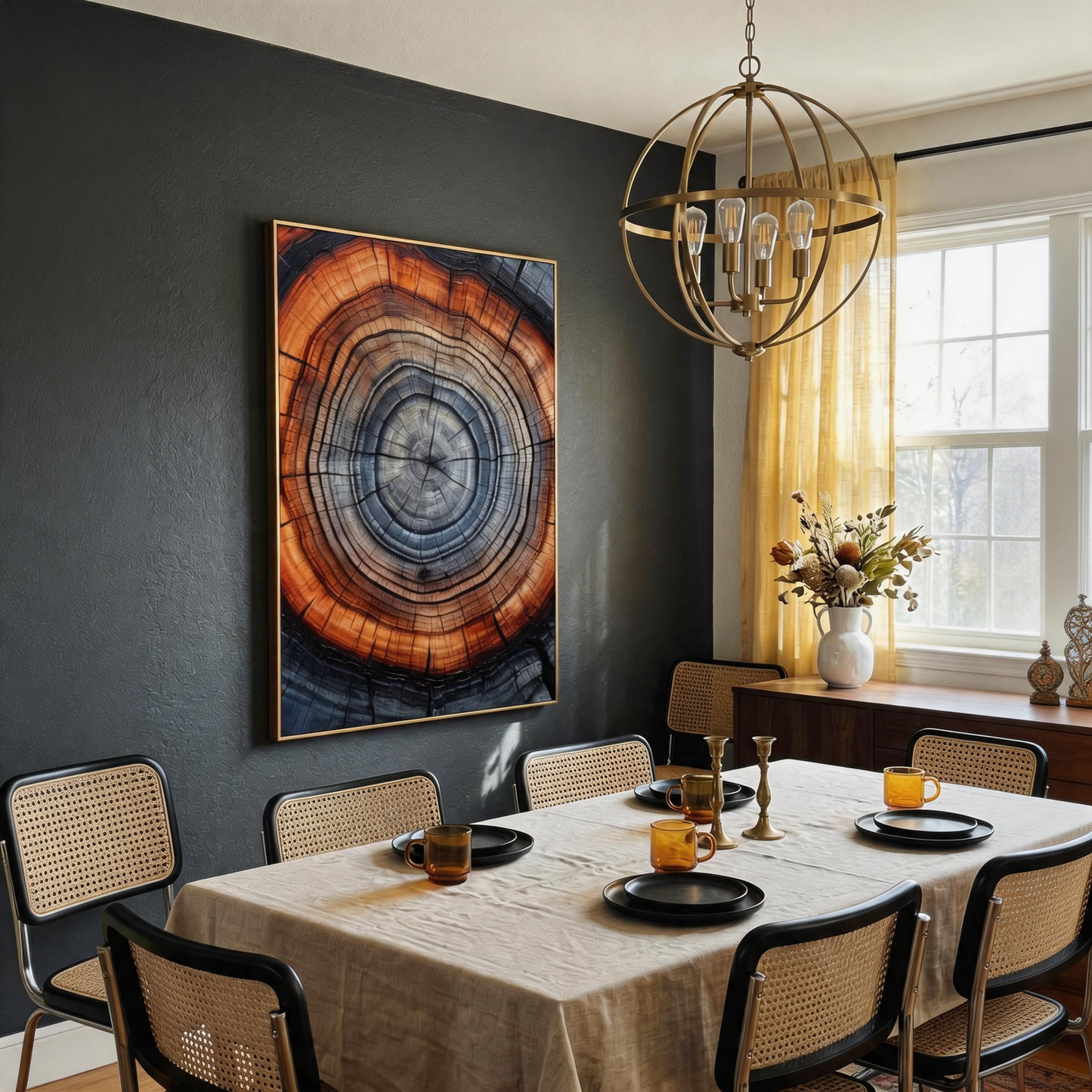 Wood Rings Cross-Section Textured Canvas Art