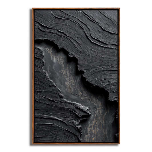 Black Abstract Textured Painting #ART73