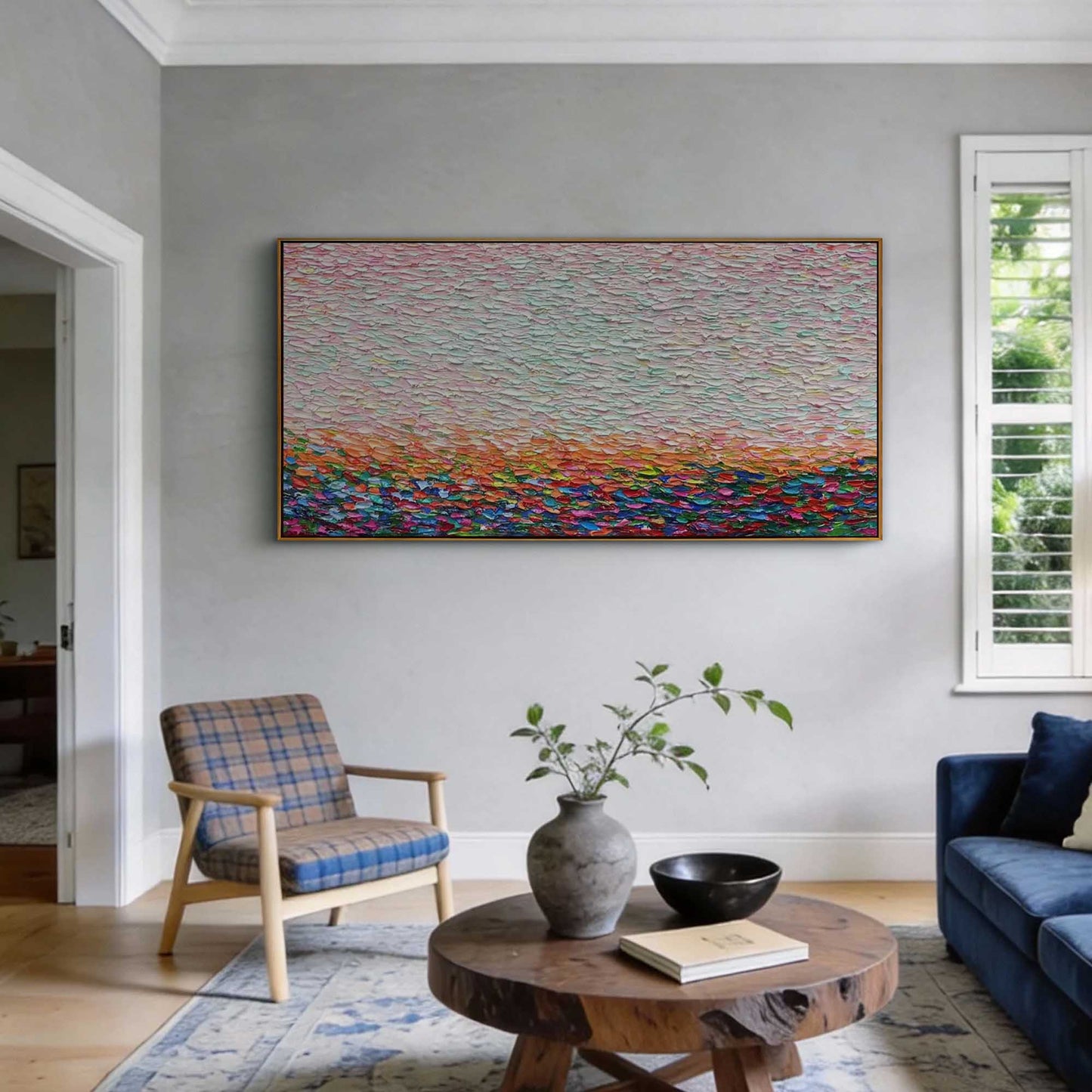Blush Meadow Horizon Painting