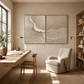 Earth Whisper Beige Textured Abstract Painting Set Set of 2