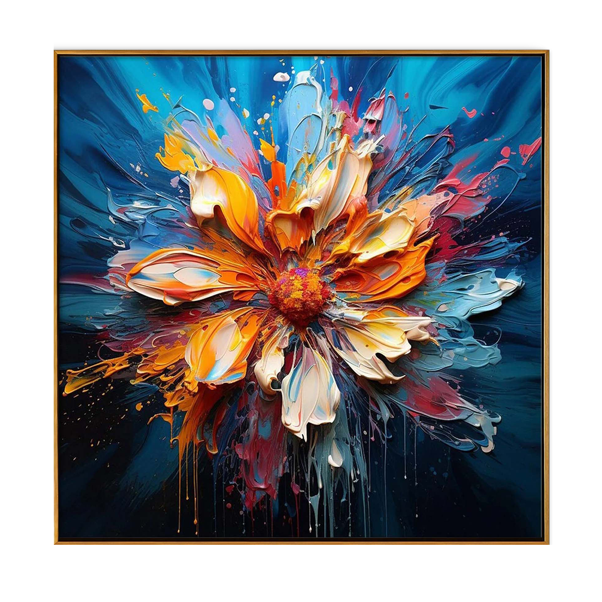 Aurora Bloom 3D Impasto Abstract Floral Painting