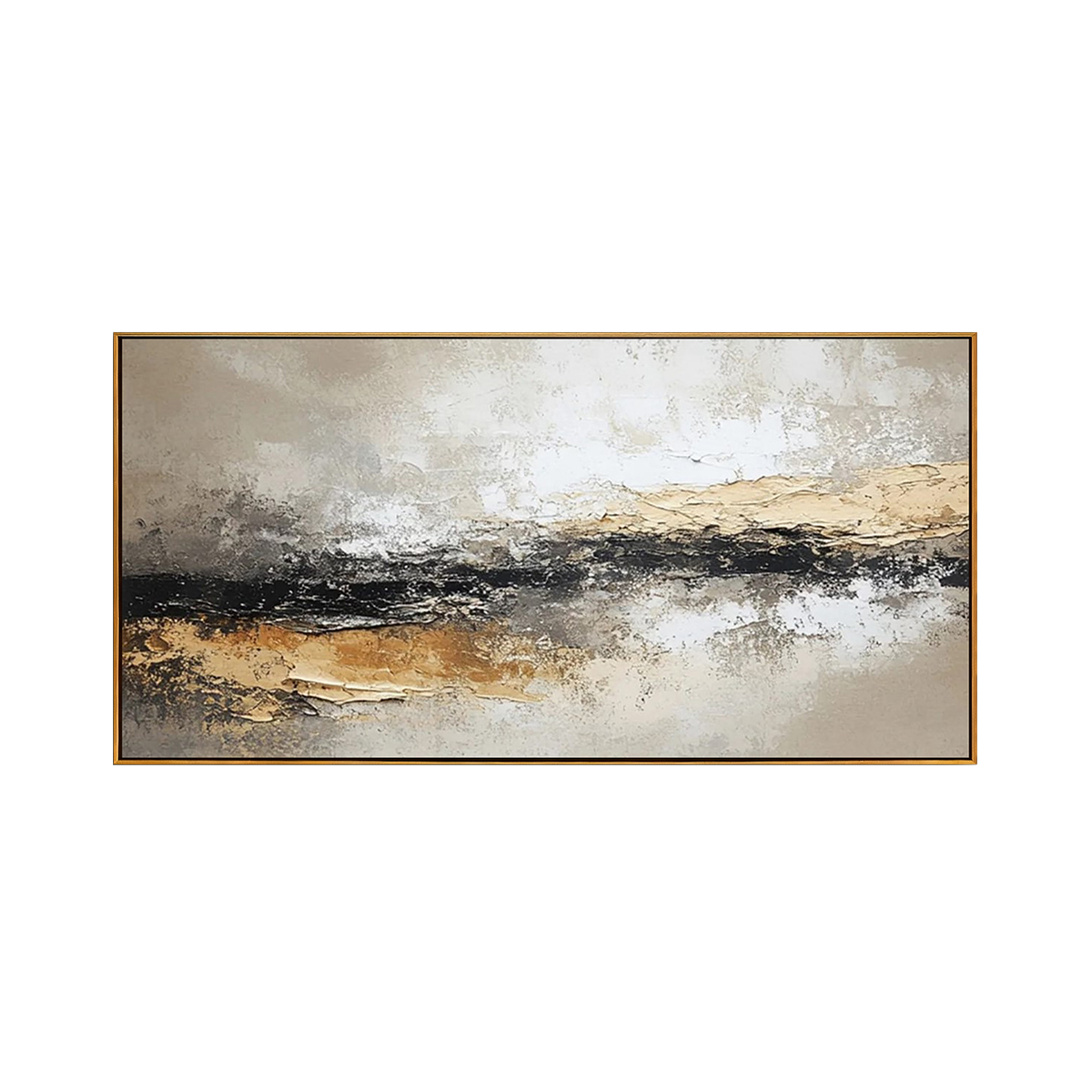 Black Gold Horizon Abstract Painting