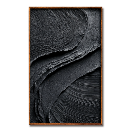 Black Textured Abstract Painting #ART74