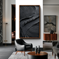 Black Textured Abstract Painting #ART74