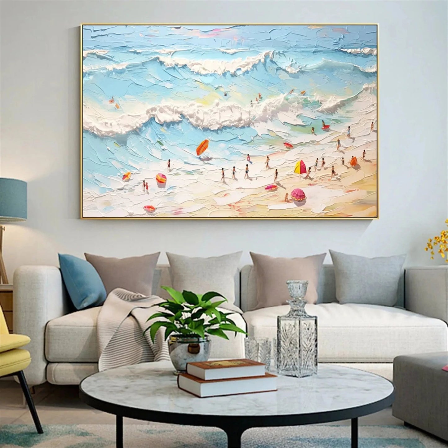 Golden Waves-Beach Abstract Painting