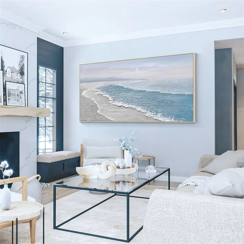 Seabreeze Horizon-Textured Ocean Wall Art