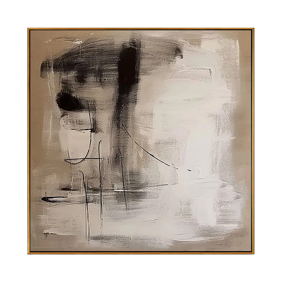 Neutral Brushstroke Abstract Painting