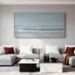 Soft Blue Calm Shore Textured Painting