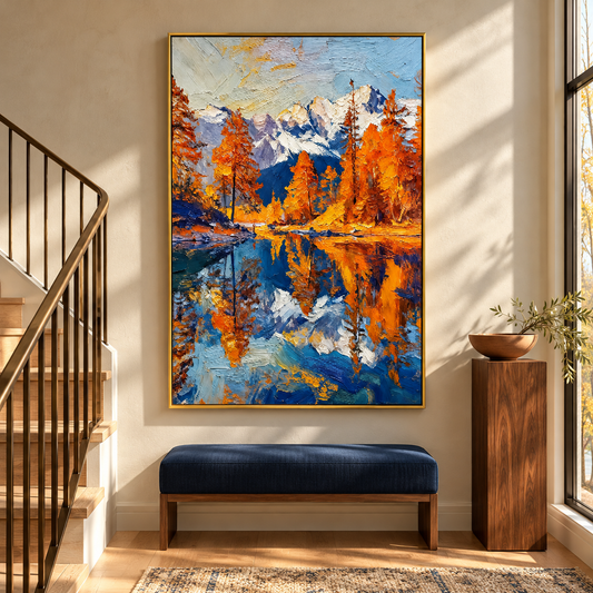 Alpine Ember Autumn Landscape Painting