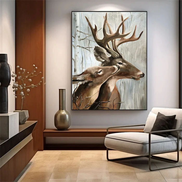 Whispered Affection Deer Painting