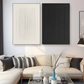 Dual Balance Black and White Textured Painting Set Set of 2