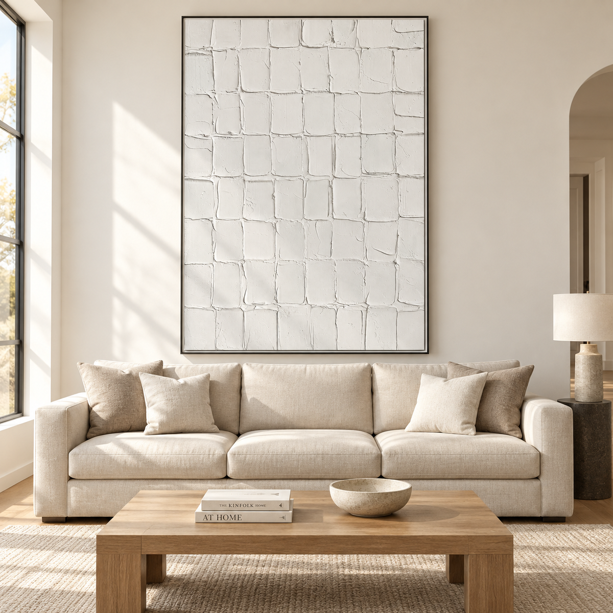 Whispered Texture Minimalist White Abstract Painting