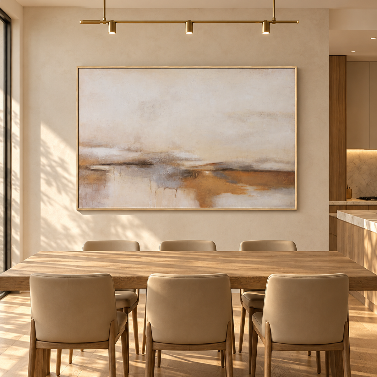 Quiet Horizon Neutral Abstract Painting