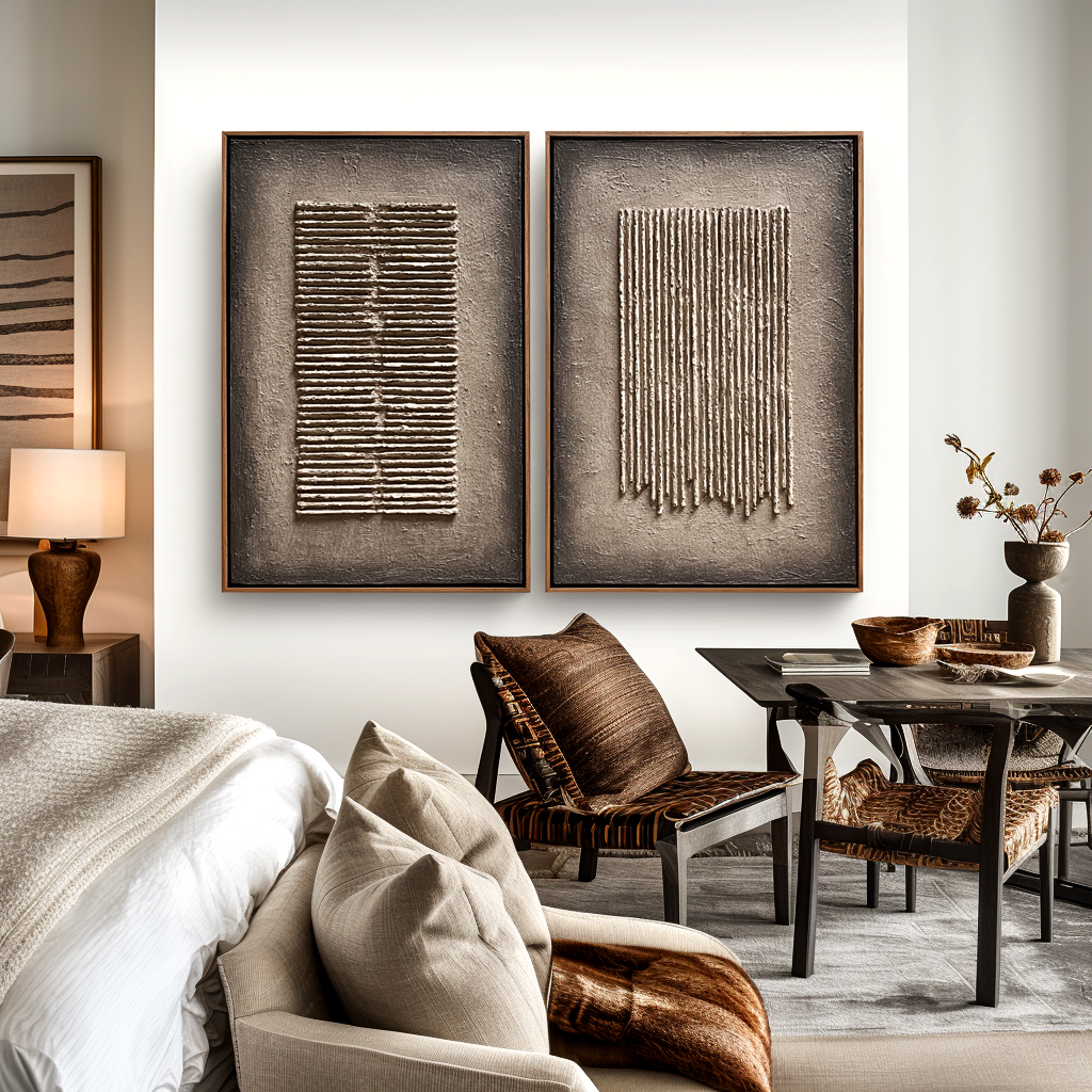 Minimalist Textured Wall Art Set #ART77