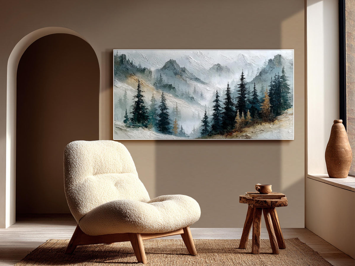 Silent Ridge Misty Mountain Painting
