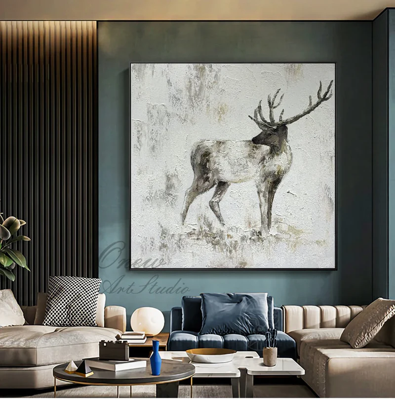 Whispering Elk Textured Painting