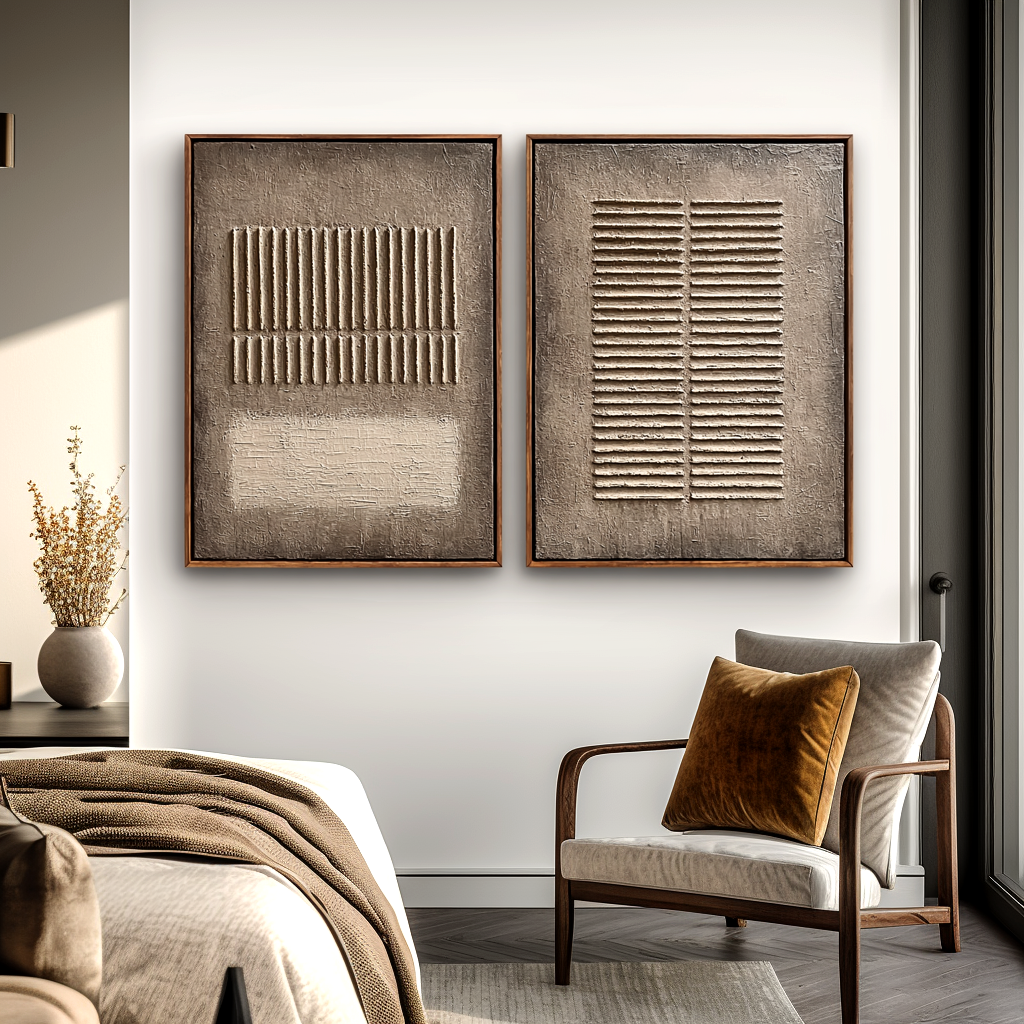 Wabi Sabi Textured Wall Art Set #ART78