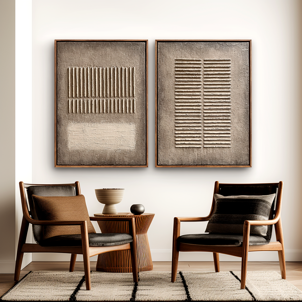 Wabi Sabi Textured Wall Art Set #ART78