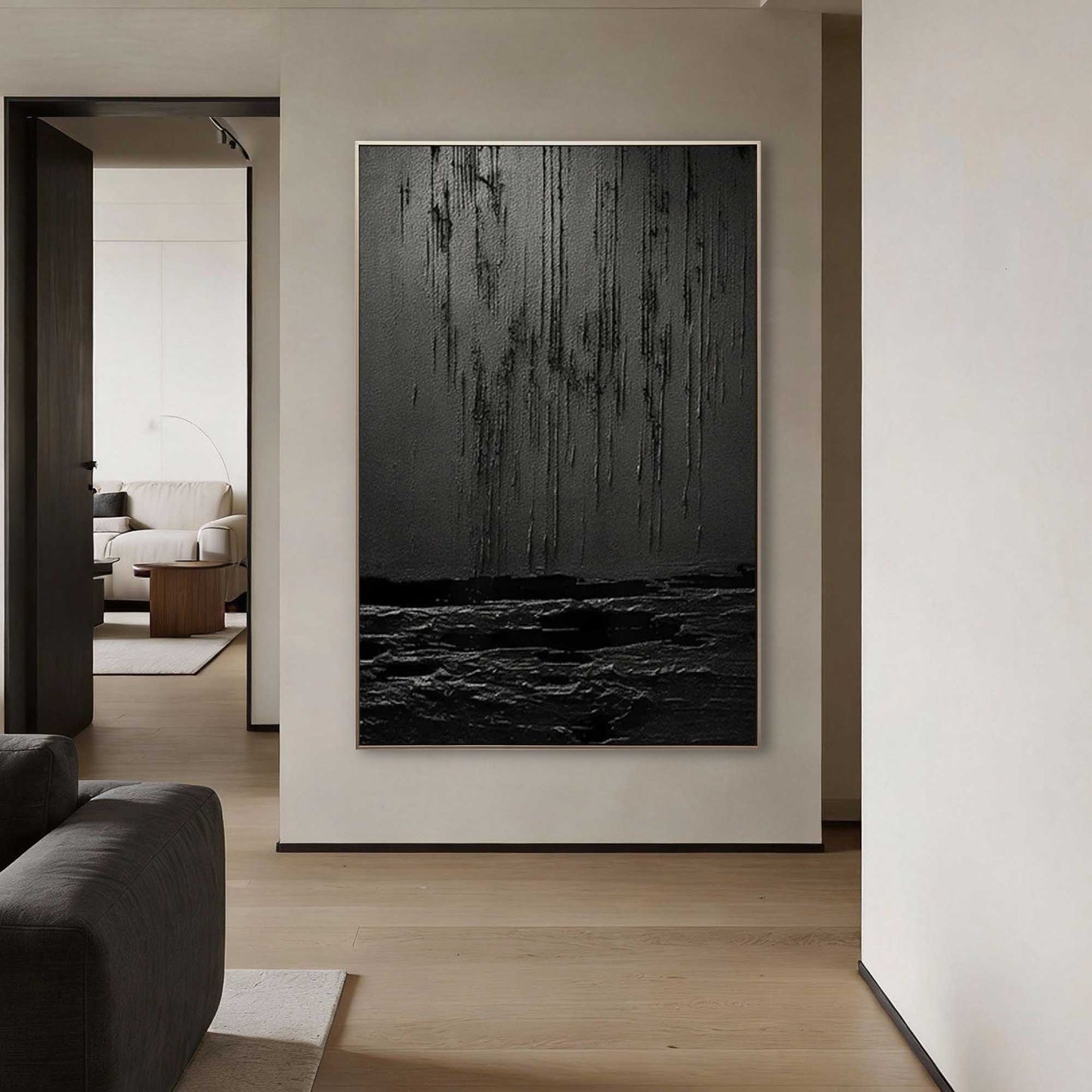 Midnight Storm Abstract Sea Canvas Art