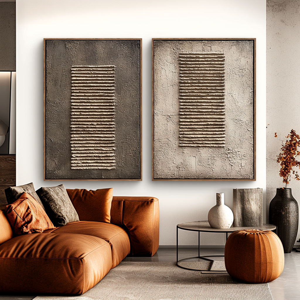 Minimalist Textured Wall Art Set #ART79