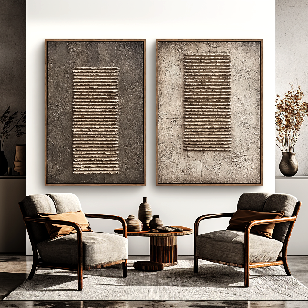 Minimalist Textured Wall Art Set #ART79