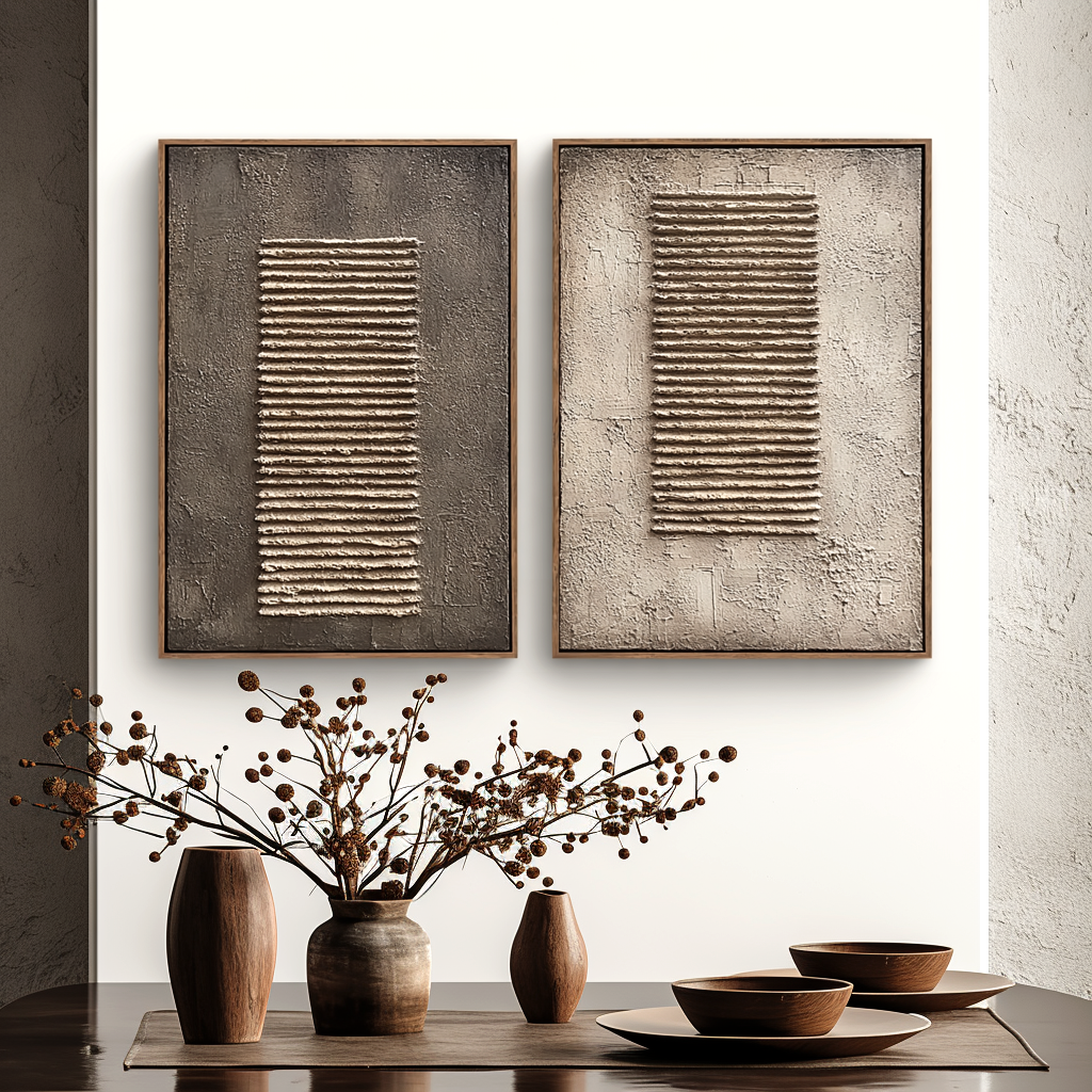 Minimalist Textured Wall Art Set #ART79