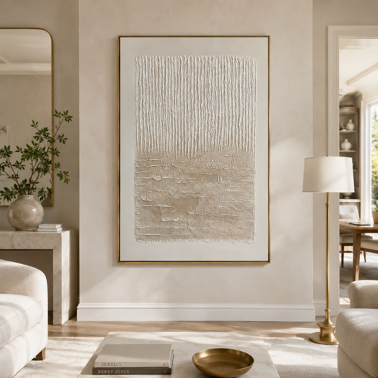 Neutral Cascade Wabi Sabi Canvas Art