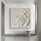 Ivory Bloom White Textured Abstract Painting