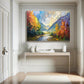 Autumn River Glow Landscape Painting