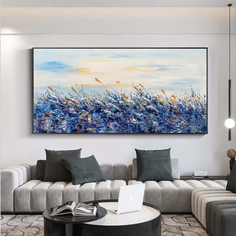 Azure Wind Meadow Abstract Painting