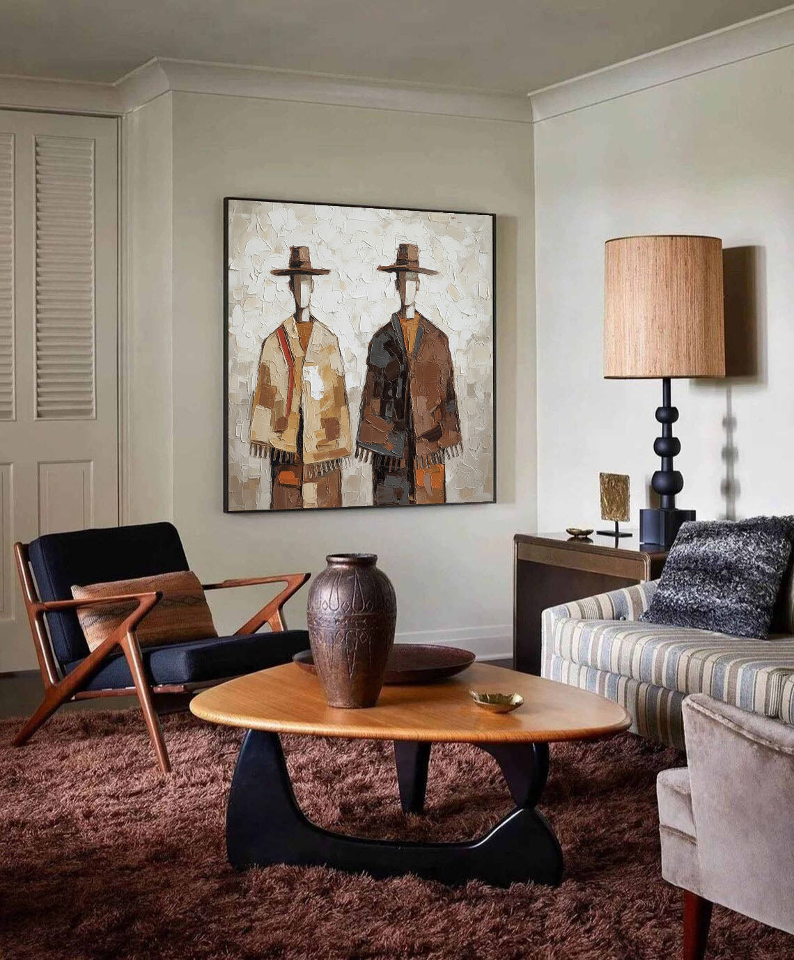 Twin Tradition – Textured Cultural Figurative Painting