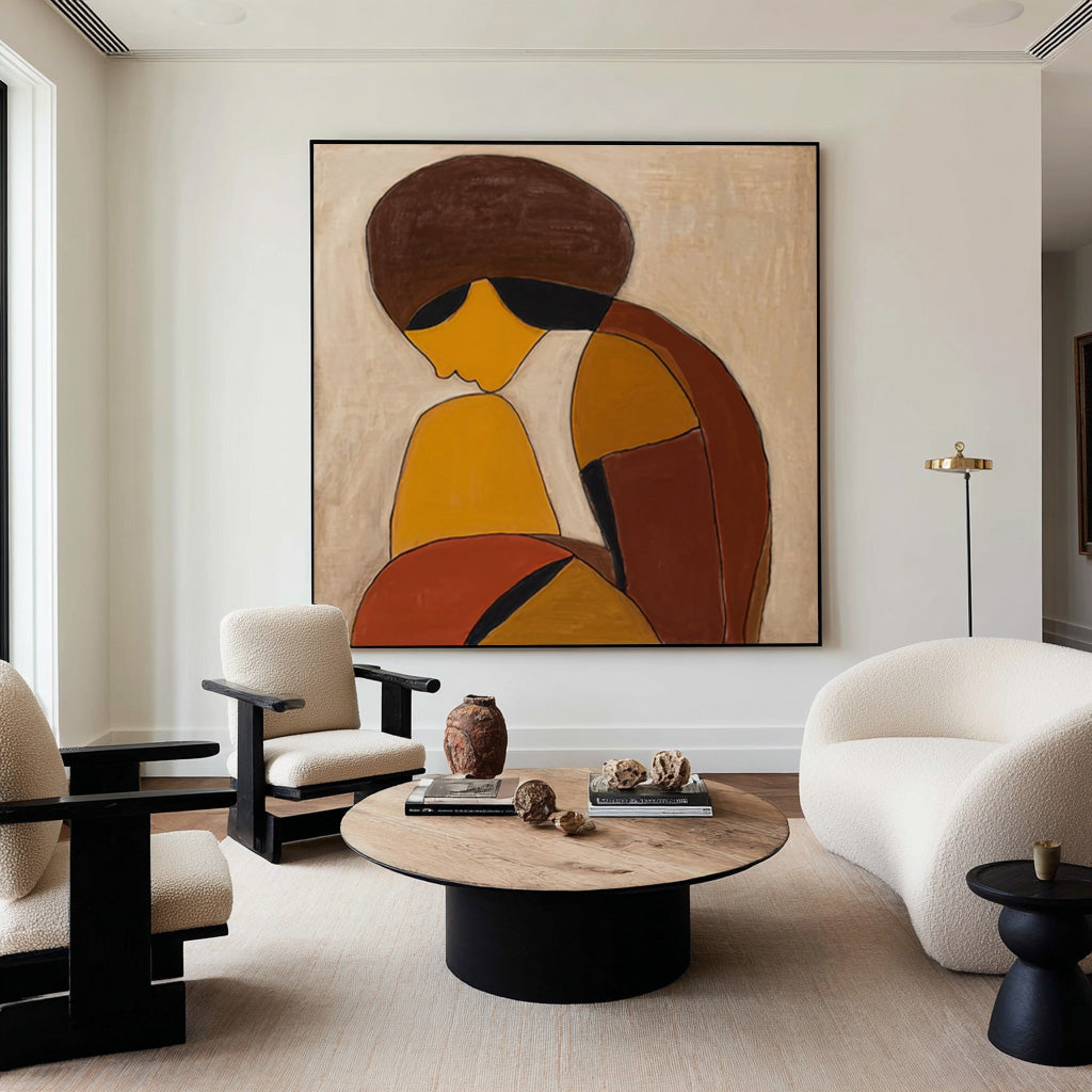 Amber Reverie Abstract Portrait Painting