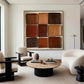 Caramel Nine-Block Textured Abstract Painting