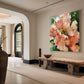 Sunlit Peach Bloom Floral Painting