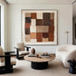 Sienna Mosaic Grid Abstract Painting