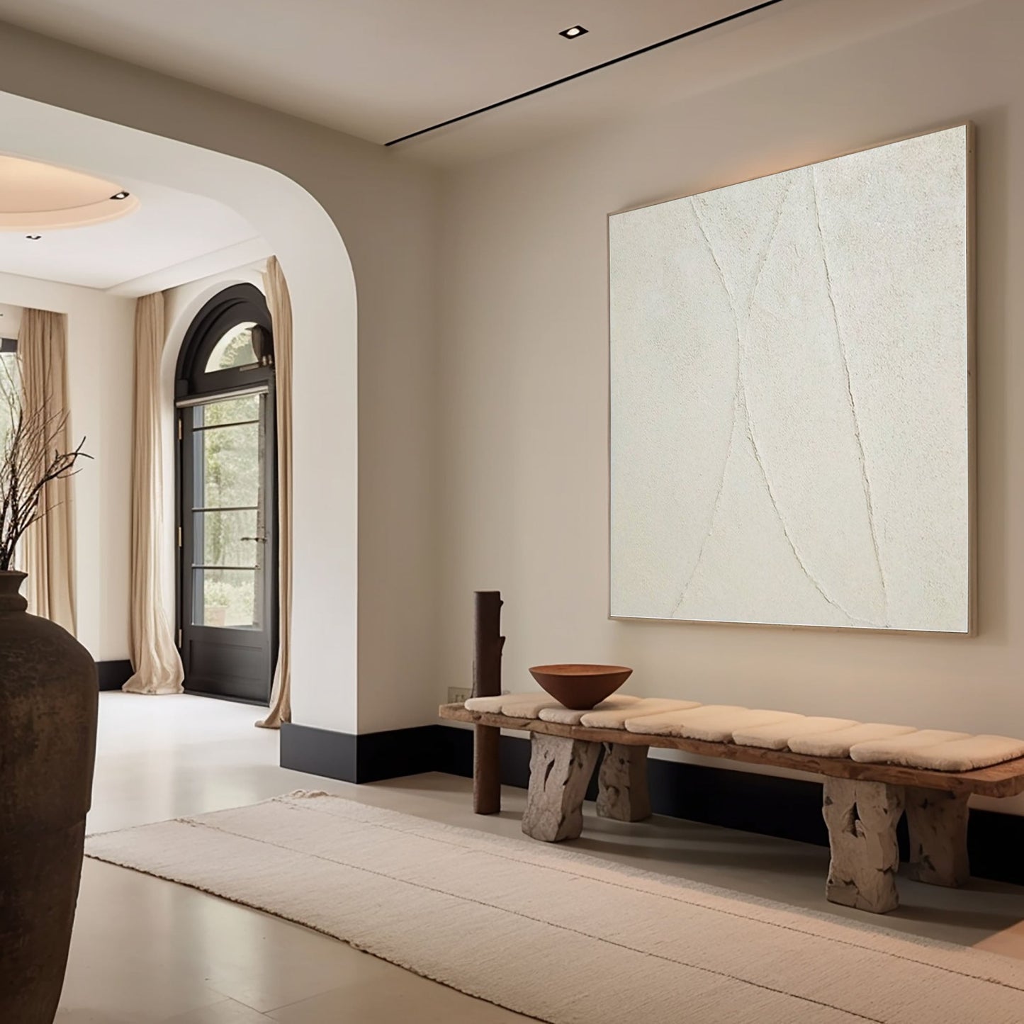 Gentle Trace Ivory Minimal Painting