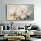 Ivory Whisper White Floral Abstract Painting