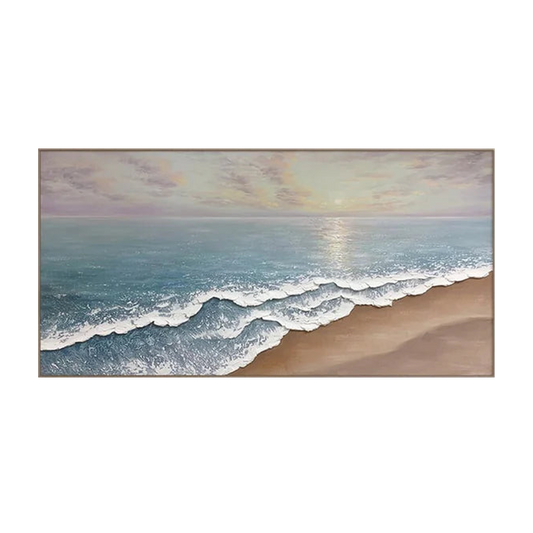 Golden Horizon-Beach Waves Painting