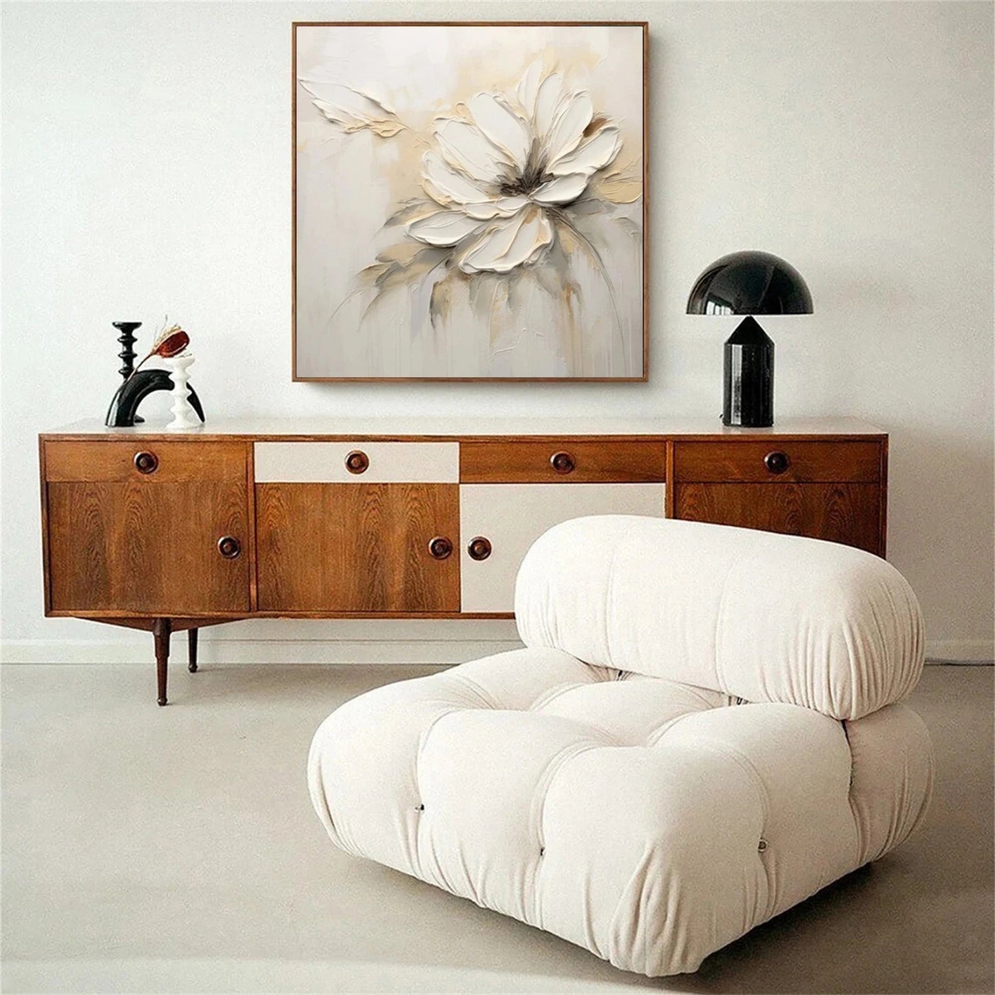 Ivory Bloom Silence Abstract Painting