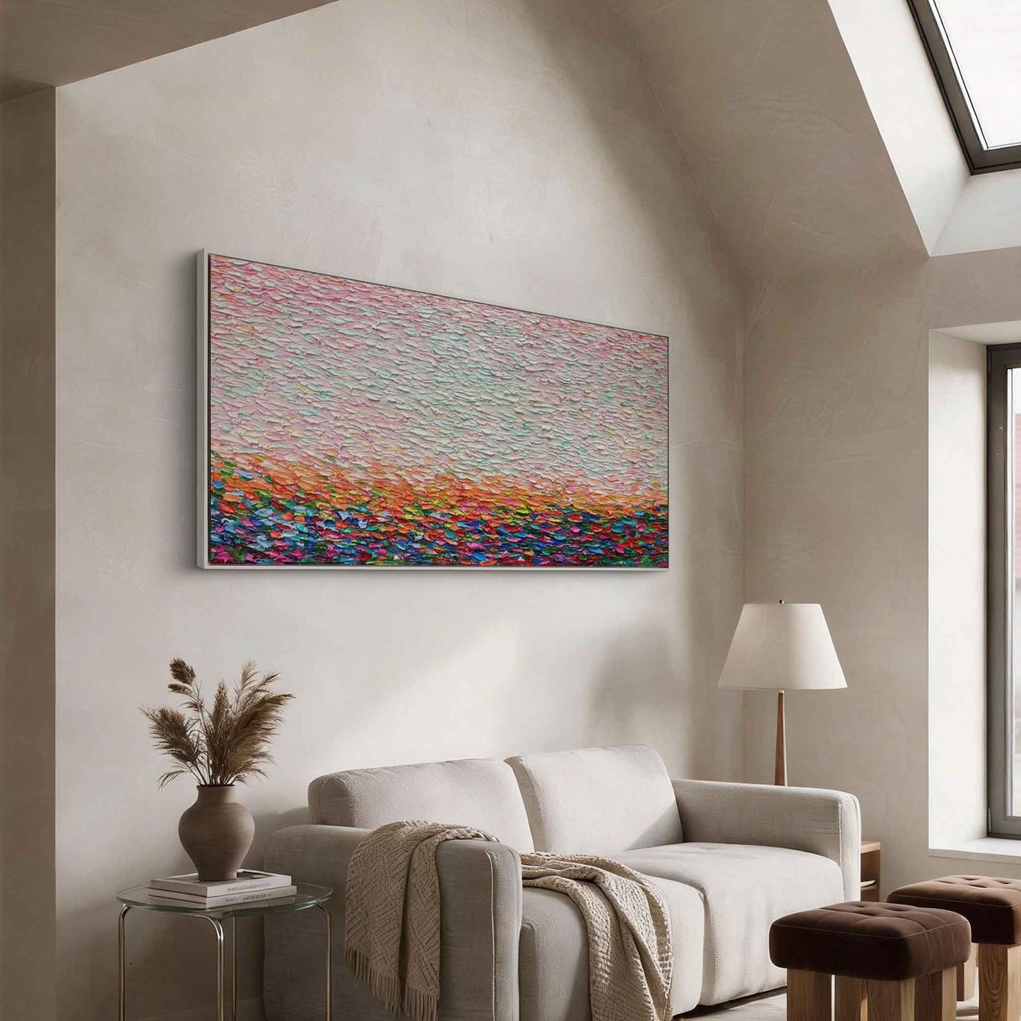 Blush Meadow Horizon Painting